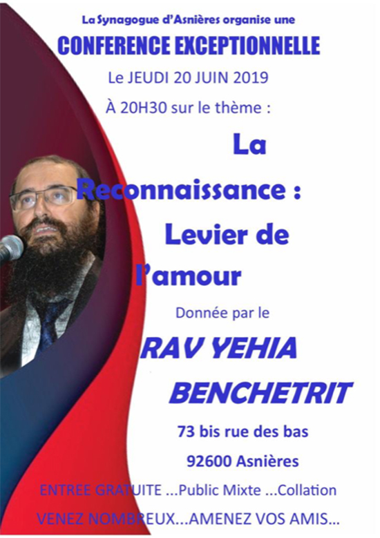 Conférence du rav Yehia Benchetrit
