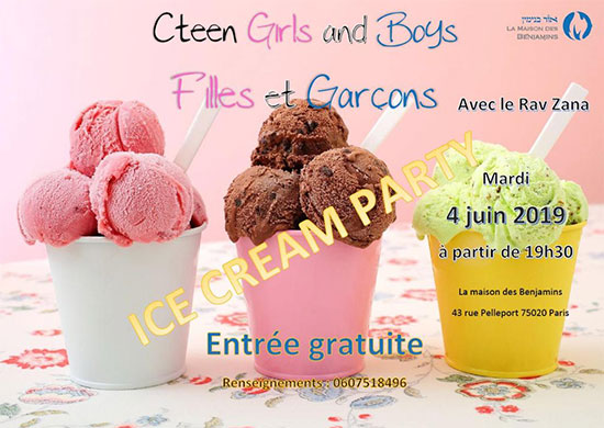 Ice cream party avec le rav Zana