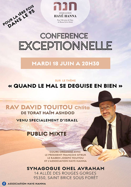 Conférence de rav David Touitou chlita