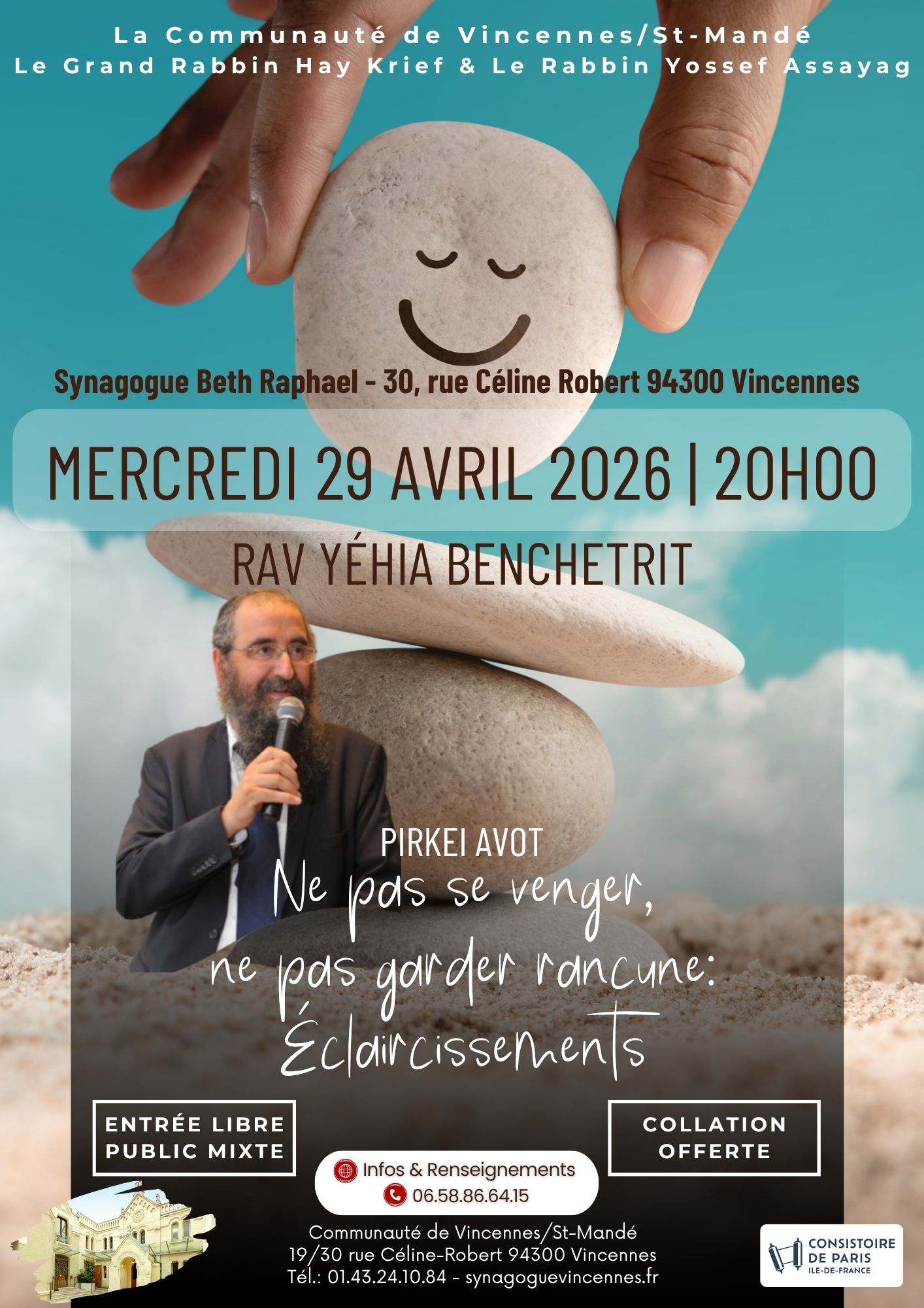 Vincennes/St-Mandé : Cours de Rav YÉHIA BENCHETRIT