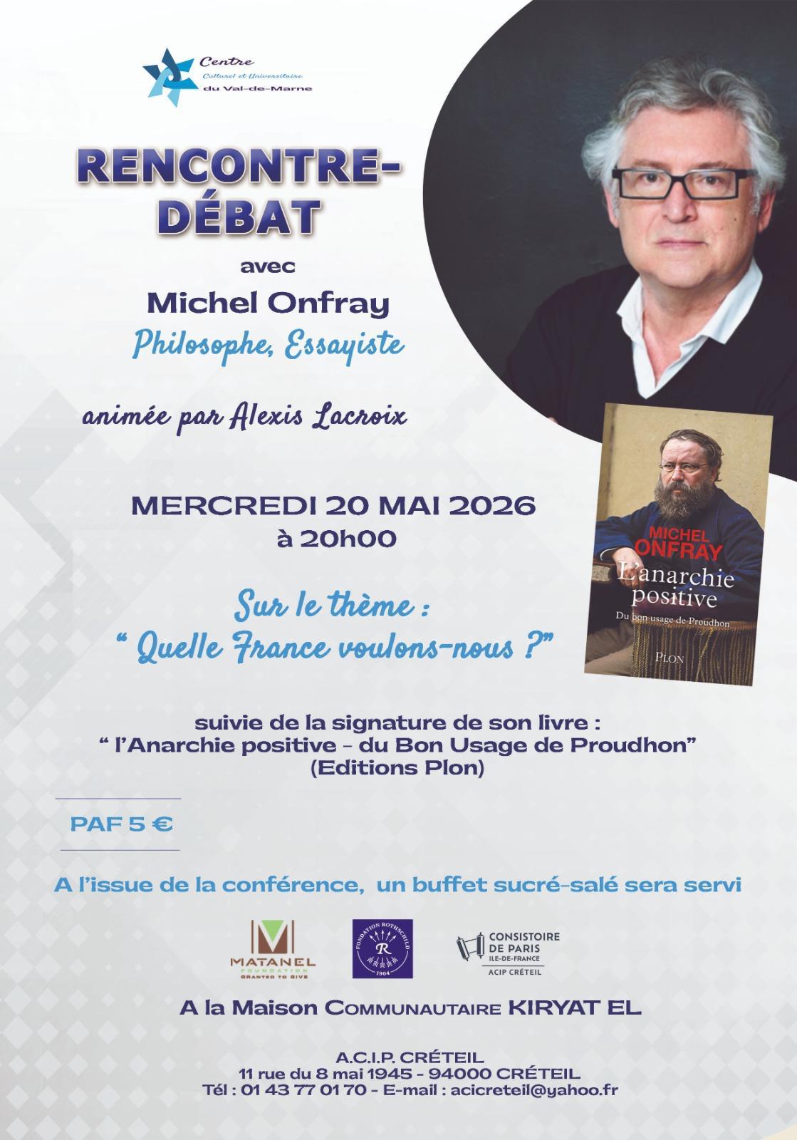 Créteil - Rencontre Débat avec Michel Onfray