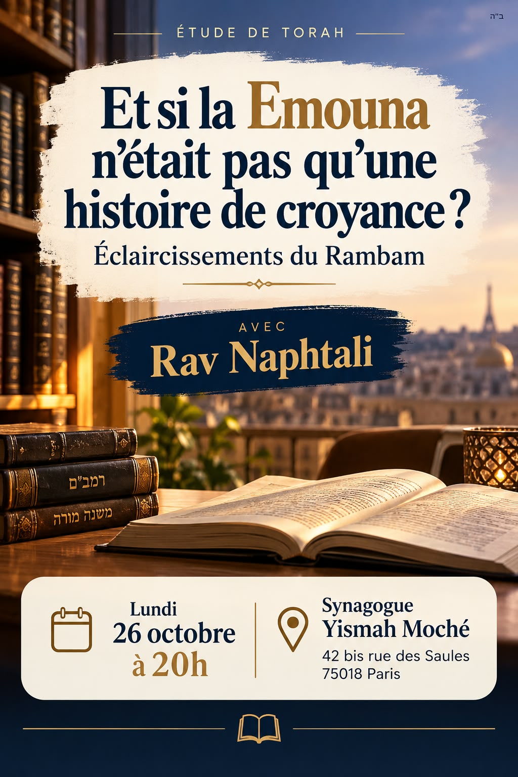 75018-paris-yismah Moché Conférence exceptionnelle