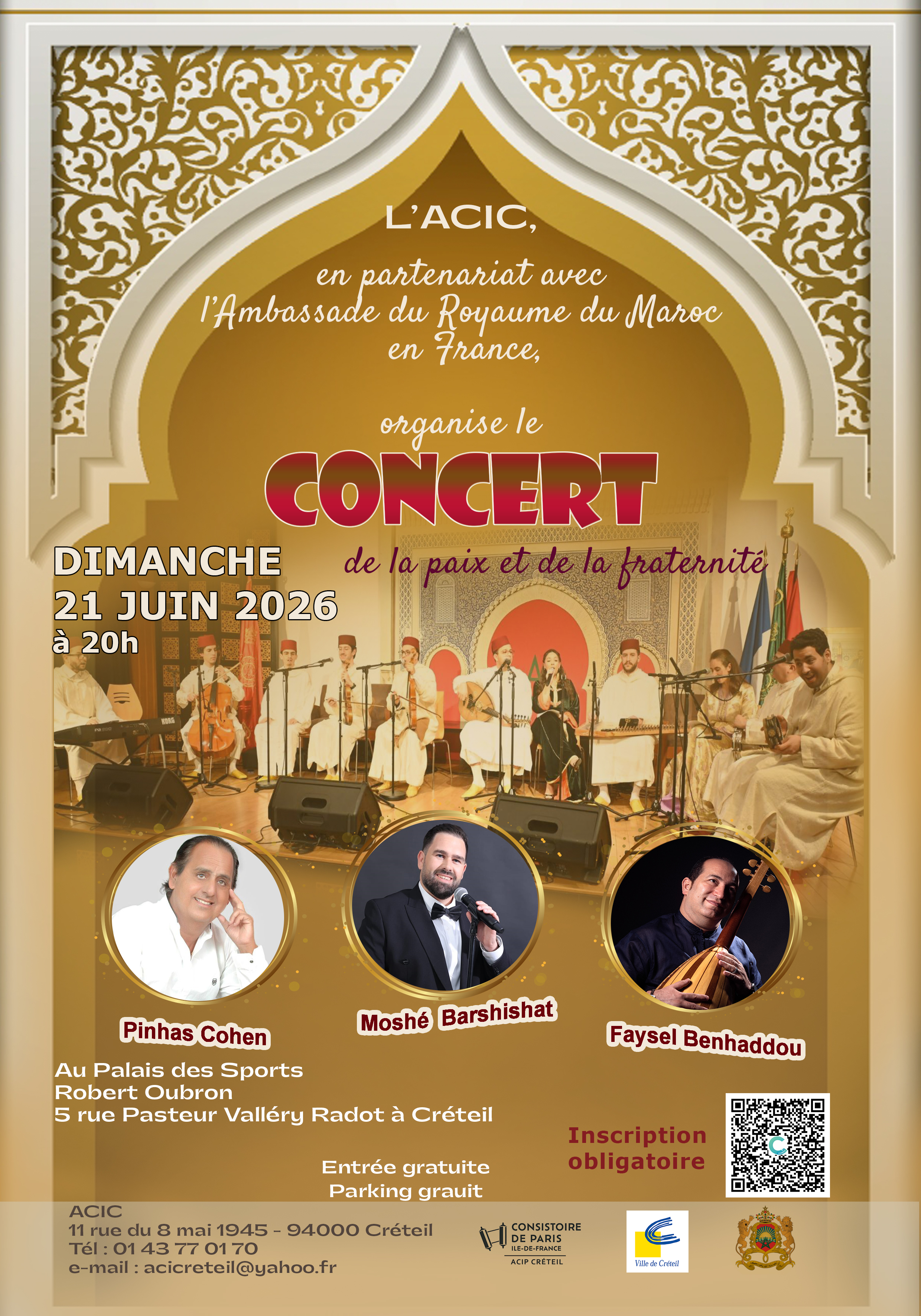 94000 CRETEIL - Maison Communautaire Synagogue Kiryat El - Concert de la Paix et de la Fraternité